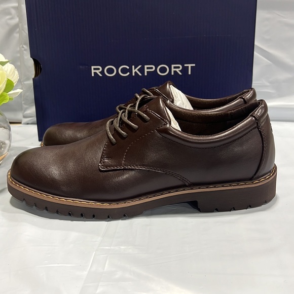 NIB - Rockport Men’s Kevan Oxfords Shoes, Brown CJ1574 - Size 8.5 - Picture 7 of 12